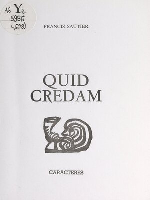 cover image of Quid credam